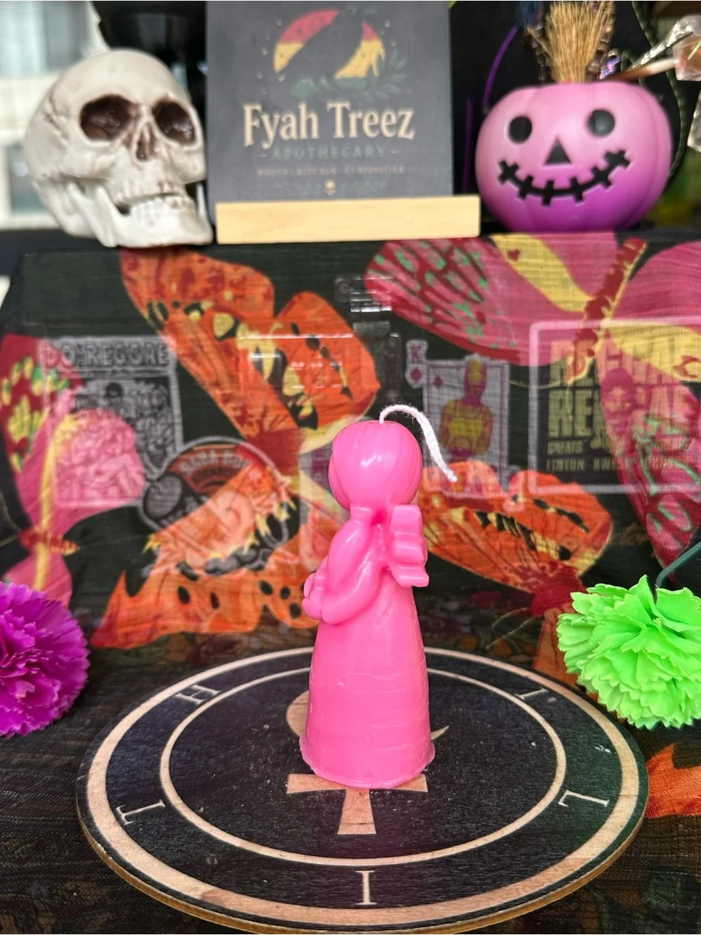 Handmade Pink Angel Candle with Star – Spiritual Decor